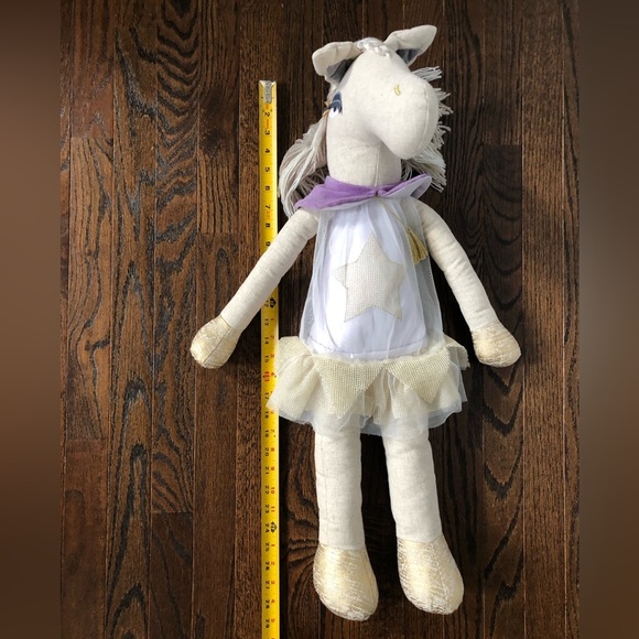 *LIKE NEW* Pottery Barn Kids 28” Everly Magical Princess Horse Linen Plush - Picture 5 of 10